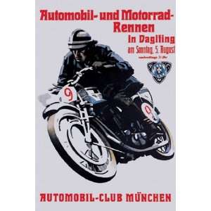  Automobile and Motorcycle Race   Munich by Unknown 12x18 