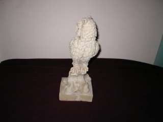  carved, alabaster, owl, figure. The owl is marked A Santani. The 