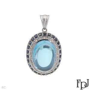  FPJ 14K White Gold 20.24 CTW Topaz and 0.16 CTW Color K L 