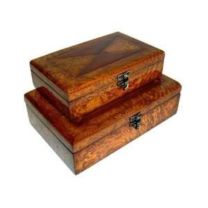  X Cross Wooden Box Storage Treasure Chest w Lined Interior 