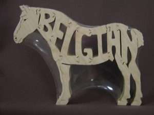 Belgian Draft Horse Wooden Tack Room Puzzle Toy New  