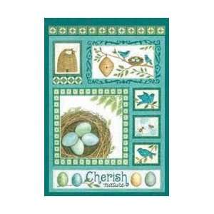   Nature Large Flag Teal Birds Eggs Bees Spring Patio, Lawn & Garden