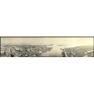    Panoramic Reprint of Birds eye view of Tampa harbor