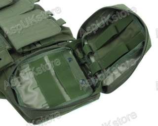 Molle Airsoft Tactical Strike Plate Carrier Vest OD AG  