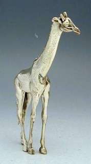 Exquisite artisan sterling silver giraffe miniature. Superbly executed 