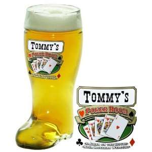  1 Liter Personalized Poker Room Design Glass Beer Boot 