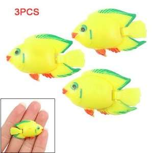   Yellow Wiggly Tail Plastic Floating Fish for Aquarium