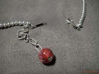 Jordan Sterling Silver & Art Glass Bead Necklace   15  