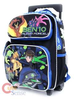 Ben 10 Alien Force Roller School Backpack Rolling Bag  12in Blue