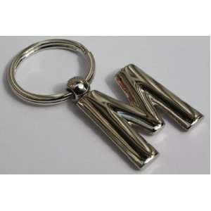  Solid Metal Letter M Keychain 