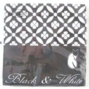   Napkins Wholesale Lot (8) 20 Packs Black And White 160 Total Napkins