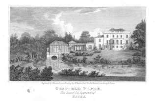 Essex GOSFIELD PLACE. Old Antique Art Engraving.1818  