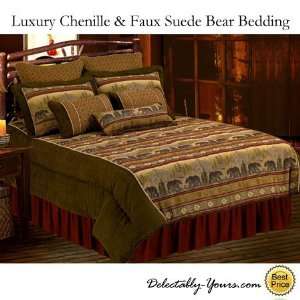   Lodge Bear Bedding 7 Pc King Comforter Set & 2 Pillows