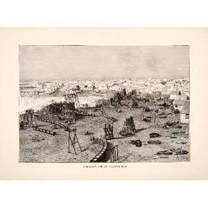1890 Wood Engraving (Photoxylograph) City Kimberley Diamond Mine 