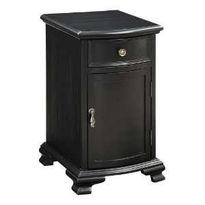   by 17 by 16 1/2 Inch Chairside Chest with 1 Door and 1 Drawer, Black
