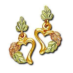    Landstroms Black Hills Gold Double Heart Earrings   01333 Jewelry
