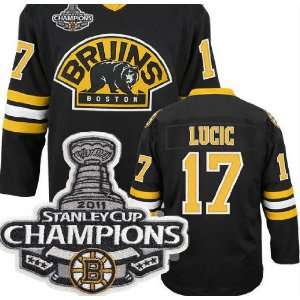  Kids 2011 Stanley CUP Champions Patch #17 Milan Lucic 3rd Black 