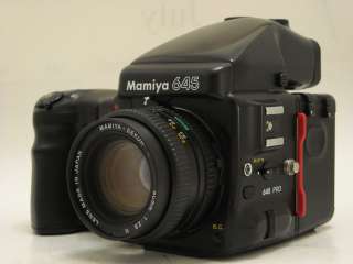   645 Pro Camera 80mm Macro Lens AE Prism Finder 120 Film Back  