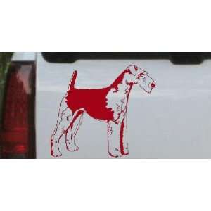 Red 8in X 6.9in    Airedale Terrier Animals Car Window Wall Laptop 