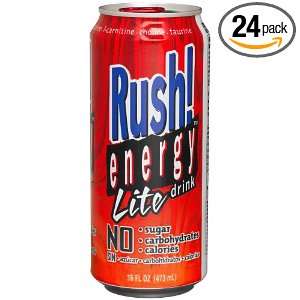 Rush Energy Drink, Lite, Berry, 16 Ounce Cans (Pack of 24)  