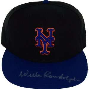  Willie Randolph Signed Black/Blue Mets Hat Silver Sig 