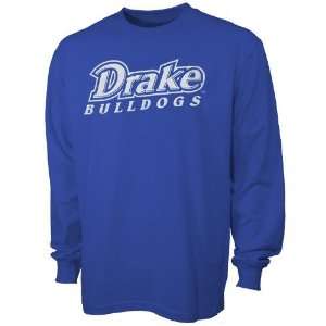  Drake Bulldogs Royal Blue Lettered Long Sleeve T shirt 