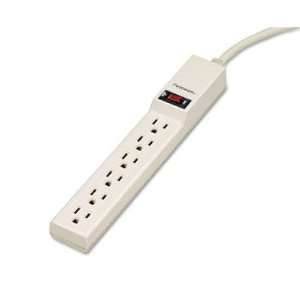 Six Outlet Plastic Power Strip   120V, 4ft Cord, 10 3/4 x 1 5/8 x 1 3 