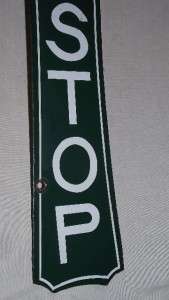   Porcelain 2 Sided Bus Stop Sign Greyhound City Taxi Cab Transit  