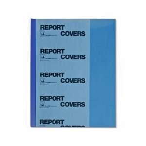   line Vinyl Report Cover with Binding Bars   Blue   CLI32555 Office
