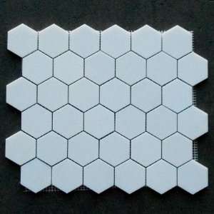  Thassos White 2 Hexagon Mosaic Tile Honed   Marble from Greece 