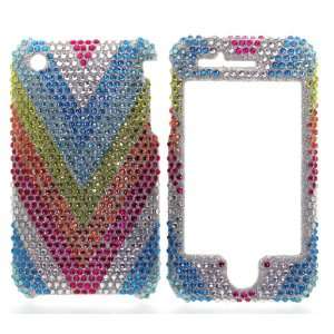 Silver with Blue Yellow Orange Pink Rainbow Wave Apple Iphone 3G 3GS 