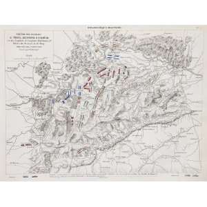  Rousseau Map of the Battle of Eckmuhl (1853) Office 