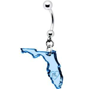  Light Blue State of Florida Belly Ring Jewelry