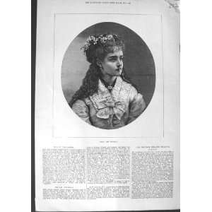   1875 ANTIQUE PORTRAIT MDLLE. ZARE THALBERG WOMAN LADY