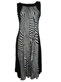 Black & White Sleeveless Stretch Day Dress Size 8 10 12 14 16 New 