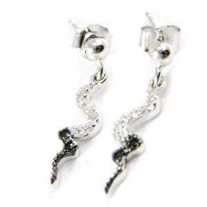  Silver loops Tentation black white. Jewelry