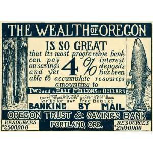  1907 Ad Oregon Trust Savings Bank Portland Fish Produce 
