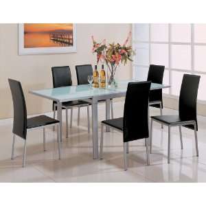  The Simple Stores Pasadena Frosted Glass Dining Set with 