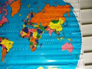 Nystrom Vintage Classroom Pull Down School World Map 1NS98 Wall Used 