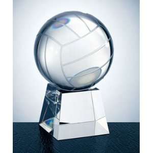  Optical Crystal Volley Ball Trophy with Short Base   Small 