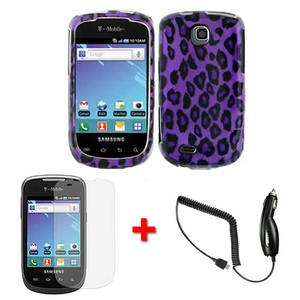 Purple Leopard Hard Snap On Cover Case for Samsung Dart T499 w/Screen 
