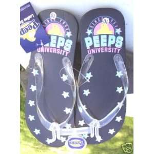  Marshmallow Peeps Sandals/Flip Flops, Size 9 Womens Black 