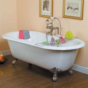   CTDRN WH PB Cast Iron Double Roll Top Soaking Tub