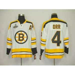  Bobby Orr #4 NHL Boston Bruins White Hockey Jersey Sz50 