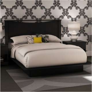 South Shore Step One Platform Bed Full/Queen in Pure Black  