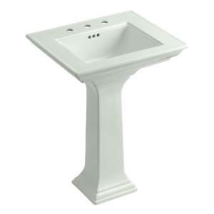   Pedestal Lavatory with Stately Design and 8 Centers, Tea Green
