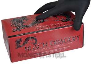Black Dragon LATEX Body Piercing Tattoo Gloves XLARGE  