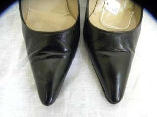MANOLO BLAHNIK black leather pump shoes 38/7 7.5  