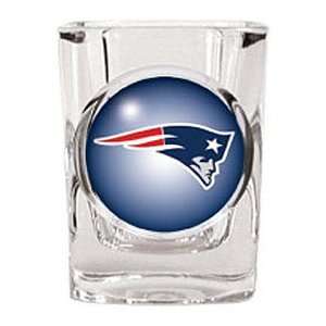 New England Patriots Square Shot Glass Feature A Photo Quality Domed 