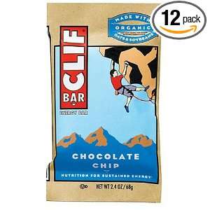  Clif Bar Energy Bar, Chocolate Chip, 2.4 Ounce Bars, 12 